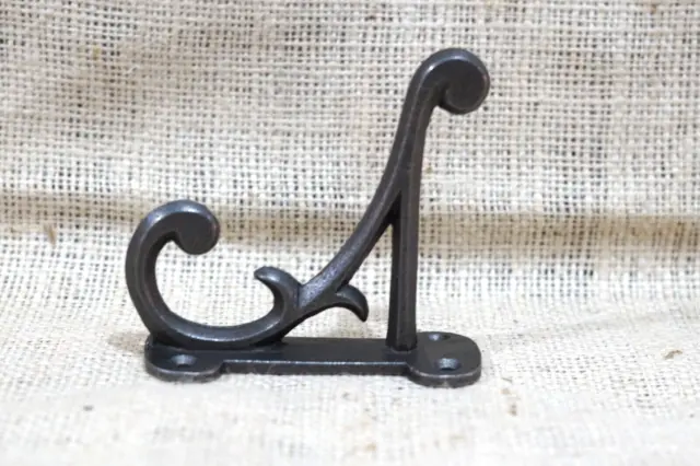 4 Coat Hooks Antique Style Cast Iron 4.5" Wall Double Restoration Industrial 3