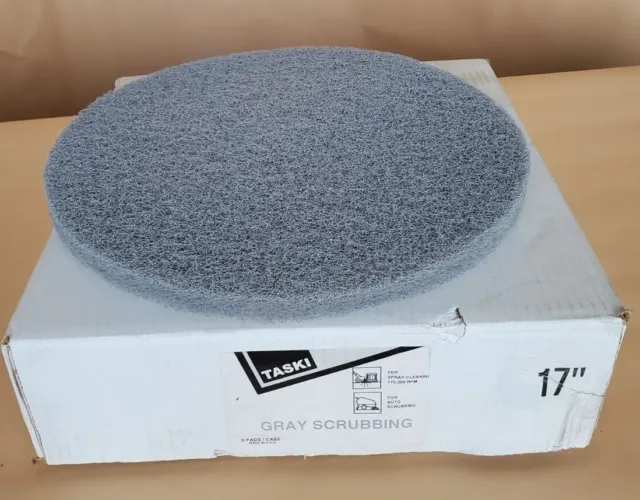 Taski Grey Scrubbing   Pads  17inches  New in Box - pack of 5