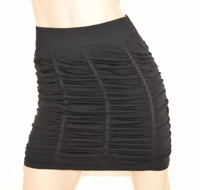 MINIGONNA NERA donna gonna corta elasticizzata sexy aderente microfibra disco H5
