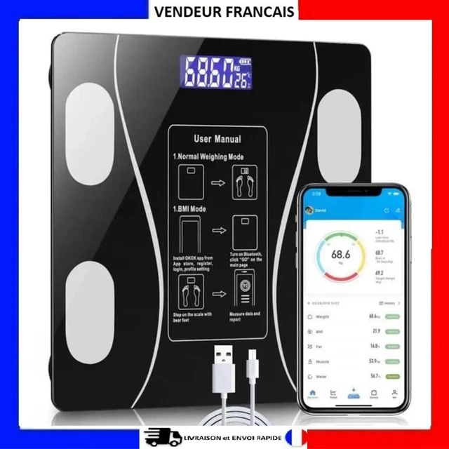RENPHO Pèse Personne Impédancemètre, Balance Connectée Bluetooth