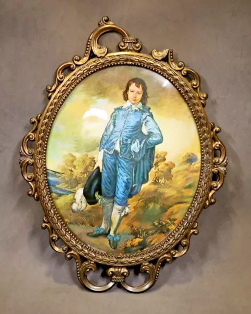 Vintage Norleans Victorian The Blue Boy Thomas Gainsborough Brass Frame Italy