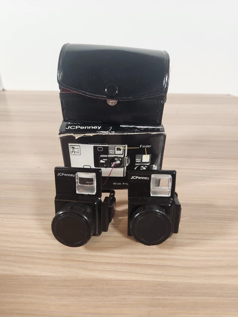 Juego de teleobjetivo auxiliar y lentes gran angular JC Penney para cámaras de disco Kodak