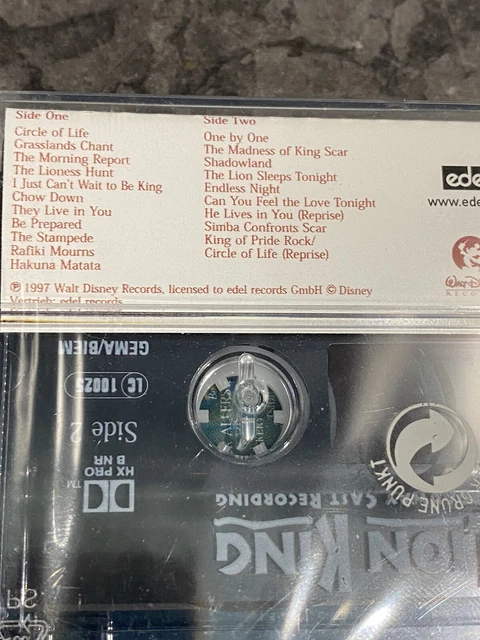 DISNEY'S THE LION King Original Broadway Cast Recording (Cassette) 1997 ...