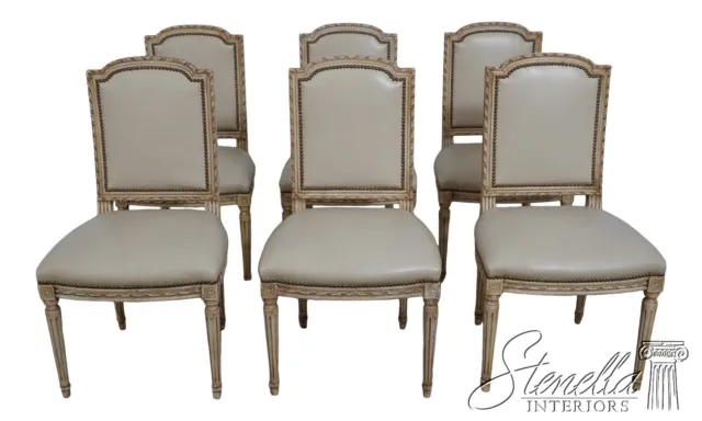 62669EC: Set of 6 French Louis XVI Painted Finish Dining Chairs