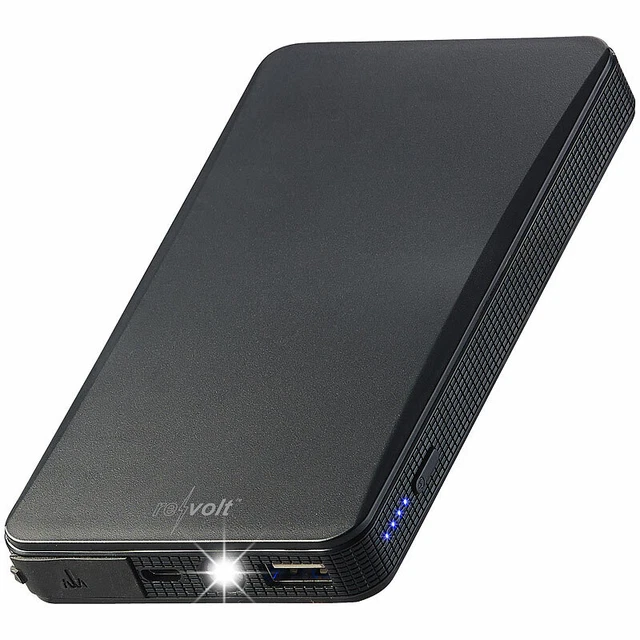 revolt USB-Powerbank mit Kfz-Starthilfe, LED-Leuchte, 6.000 mAh, 400 A
