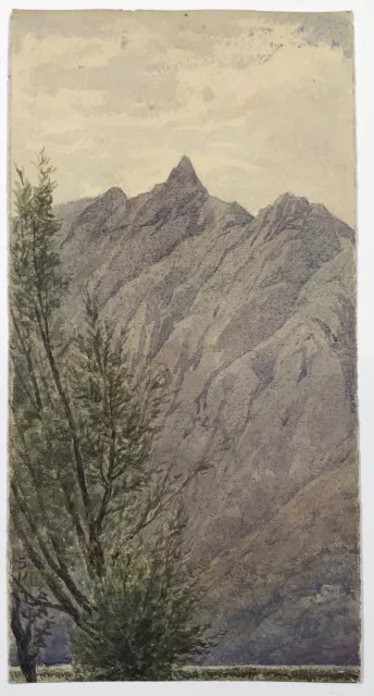 Berglandschaft mountain landscape Alpen Alps Aquarell watercolor drawing 1900