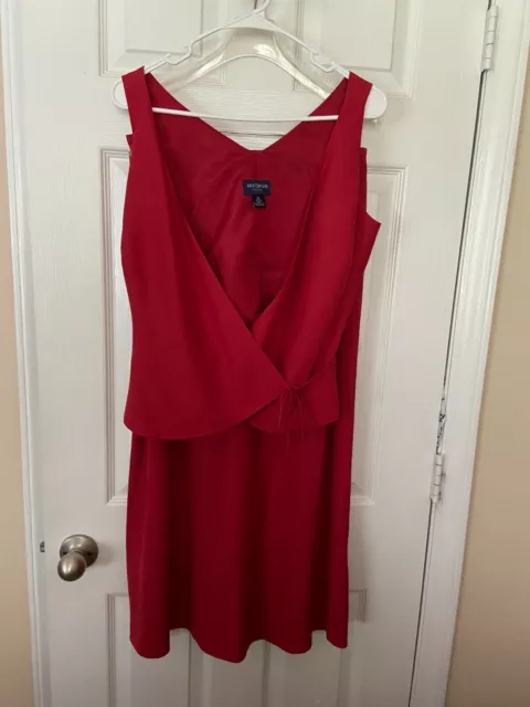Womans Ann Taylor Petites Red  silk Top and Skirt  Mixed Size Combo Set