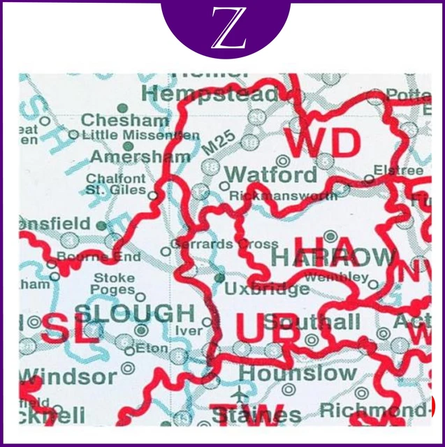 LARGE UK POSTCODE wall map laminated W830 X H1200MM A0 in size EUR 48 ...
