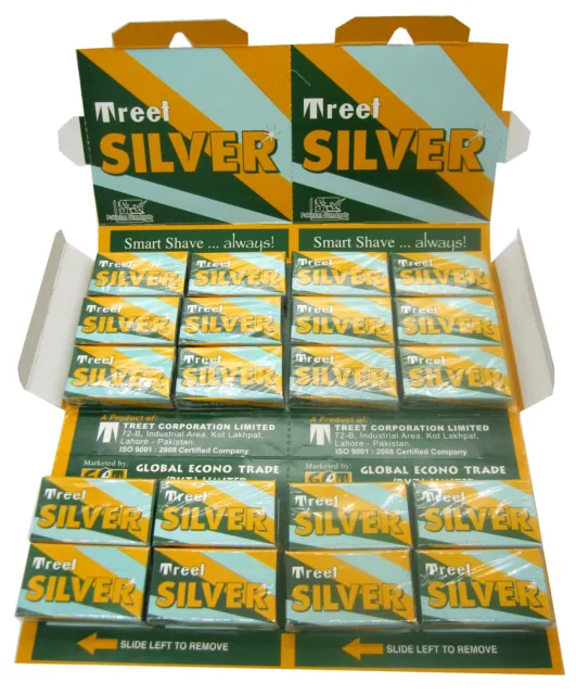 100 Treet Silver double edge razor blades