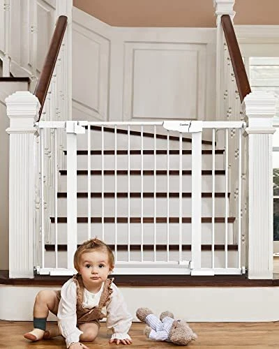 Mom's Choice Awards Winner- 29.5-46" Auto Close Baby Gate for 30.5" Tall White