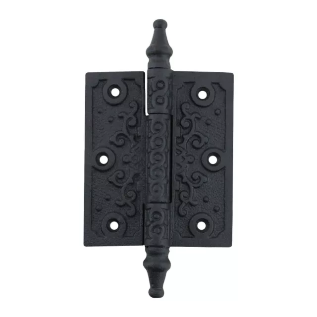 Black Wrought Iron Butt Hinge Antique Victorian Steeple Tip Rust Resistant Hinge