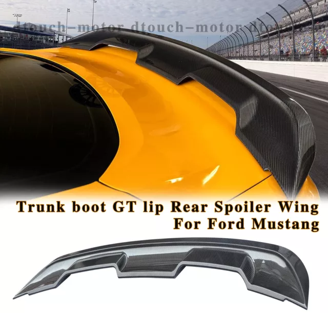 Trunk Boot lip Rear Spoiler Wing For 15-20 Mustang 2Door GT Style Carbon Look