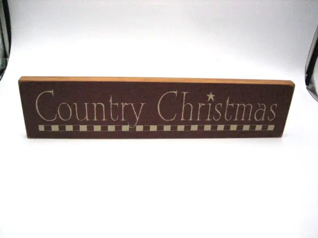 Country Christmas Sign Plaque Cousin Farm Handcrafted 19" x 4.5" Primitive Wood 3