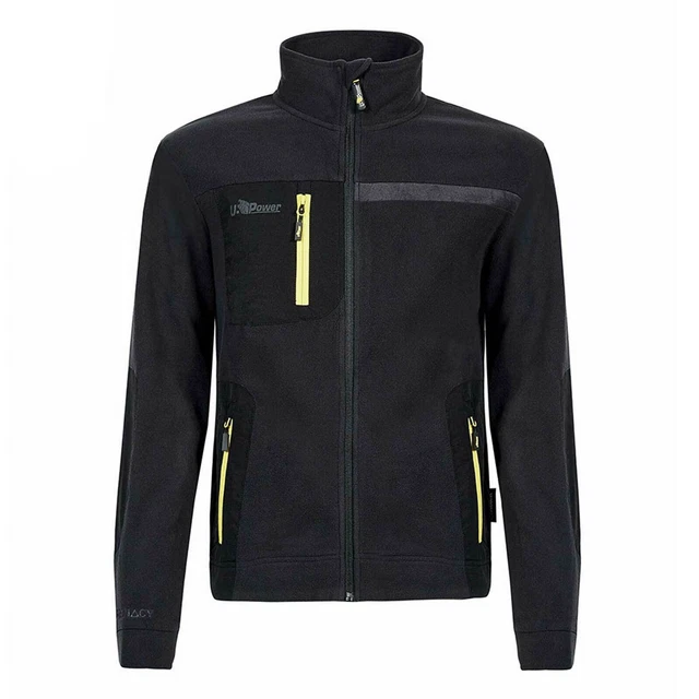 Felpa da lavoro in pile con zip Venus U-Power nera