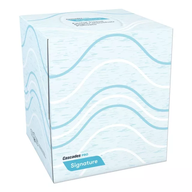 Cascades PRO F710 2-Ply Cube Signature Facial Tissue - White (36/Carton) New