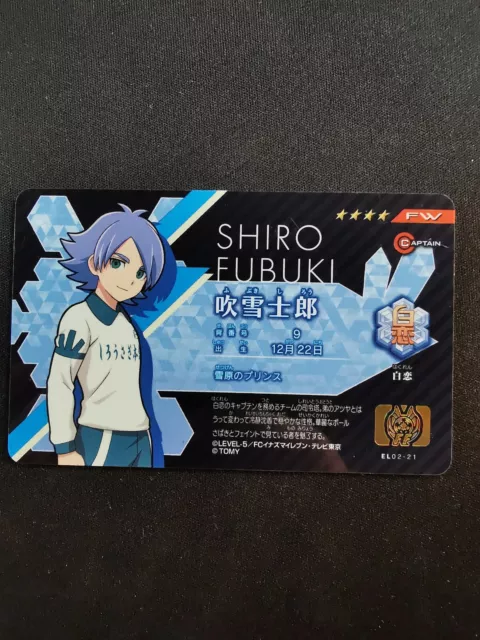 Shiro Fubuki EL02-21 Carte Inazuma Eleven License Japanese card TOMY