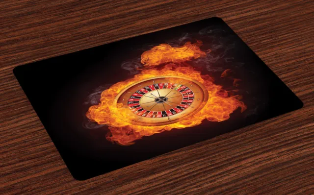 Casino Salvamantel Set de 4 Unidades El juego de ruleta Rueda de Fuego