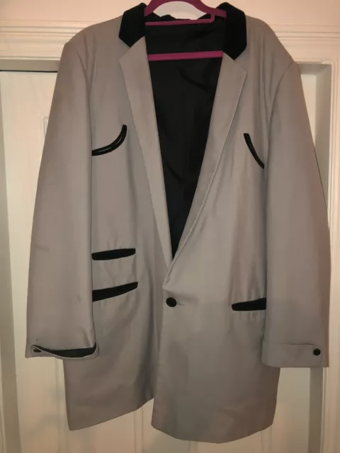 TEDDY BOY DRAPE Jacket In beige Black Velvet By The Legendary Teds