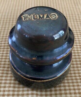 Vintage ~ Thomas ~ Ceramic Porcelain ~ Brown Glaze ~ Insulator