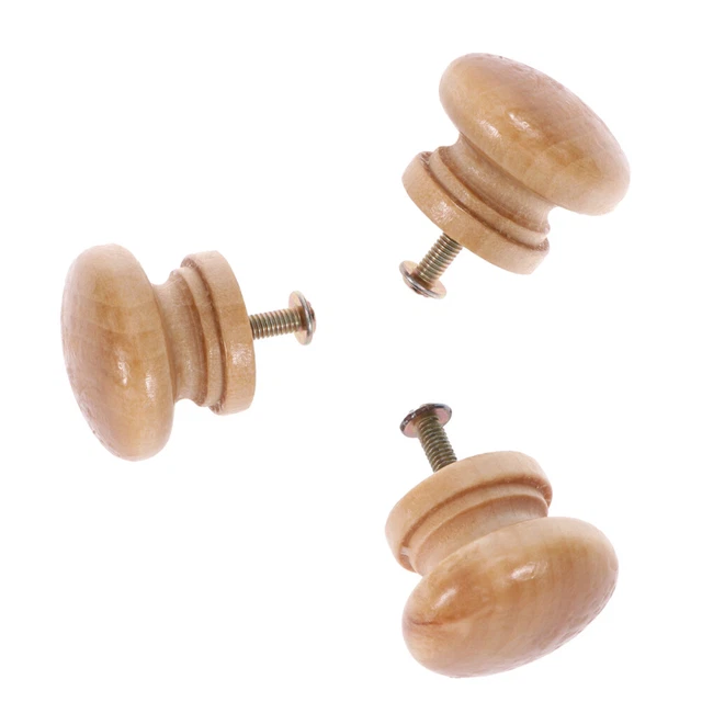 30 PCS Wooden Cabinet Knobs Knobs Dresser Drawers Cabinet Drawer Pulls Round