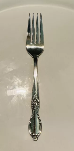 VICTORIAN ROSE - Wm Rogers & Son IS - Silverplate Salad Fork 7”