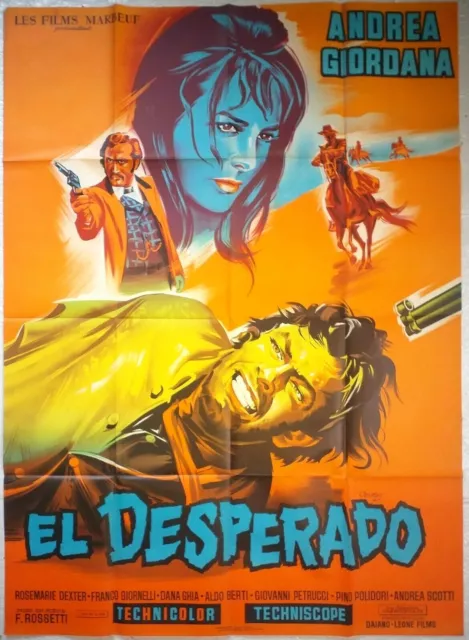 Affiche cinéma western EL DESPERADO Franco Rossetti - 120 x 160 cm