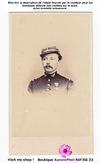 CDV FRANCK À PARIS : MILITAIRE, OFFICIER ÉTAT MAJOR SECOND EMPIRE Réf D