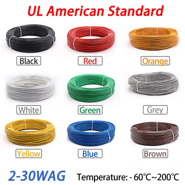 30ft 18AWG Silicone Wire - 200°C Flexible High Strand Copper Cable For RC, DIY, & Electronics