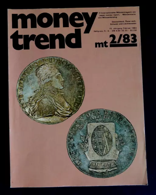 Zeitschrift money trend 2/1983 numismatische  Beiträge Römer Weida