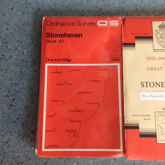 Two Vintage Old Ordnance Survey Maps Of Stonehaven No 43 2