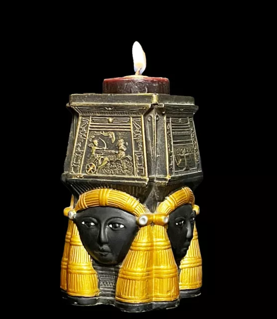 Beautiful Egyptian Candleholder of Hathor goddess of the sky, of women