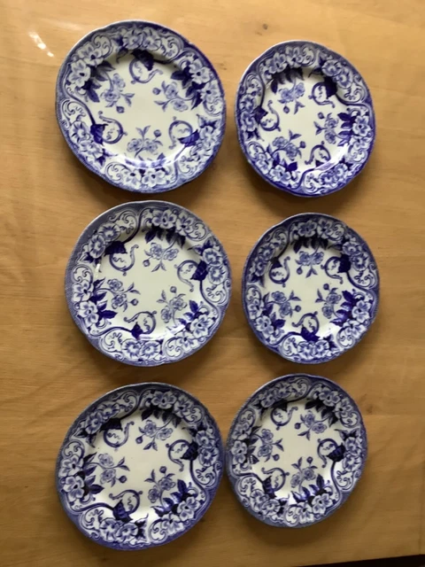 5 ASSIETTES PLATES Faïence Utzschneider Et Cie Sarreguemines Décor