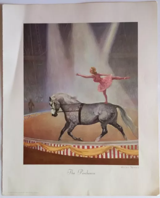 1964 Wesley Dennis The Percheron Horse Print Suitable for Framing Circus Ring