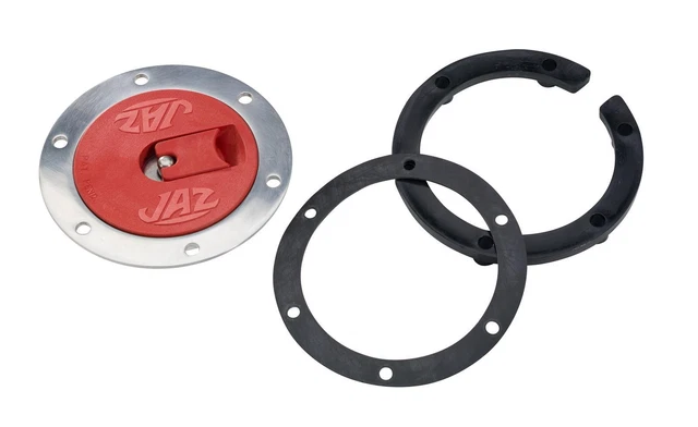 Jaz Fuel Cell Cap Assembly Flush Mount Plastic Red Steel 6 Bolt Holes Kit
