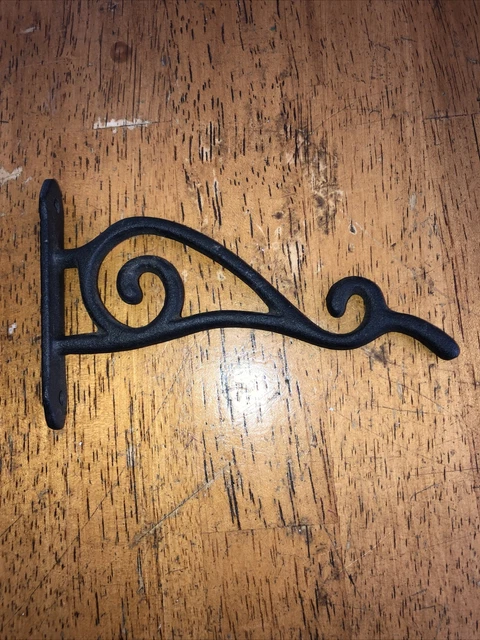 Old Antique Victorian Cast Iron Bracket Wall Hook Hanger Ornate 5x 3