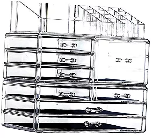 Makeup Organizer And Storage Stackable Extra Extra Large 10 drawers Clear