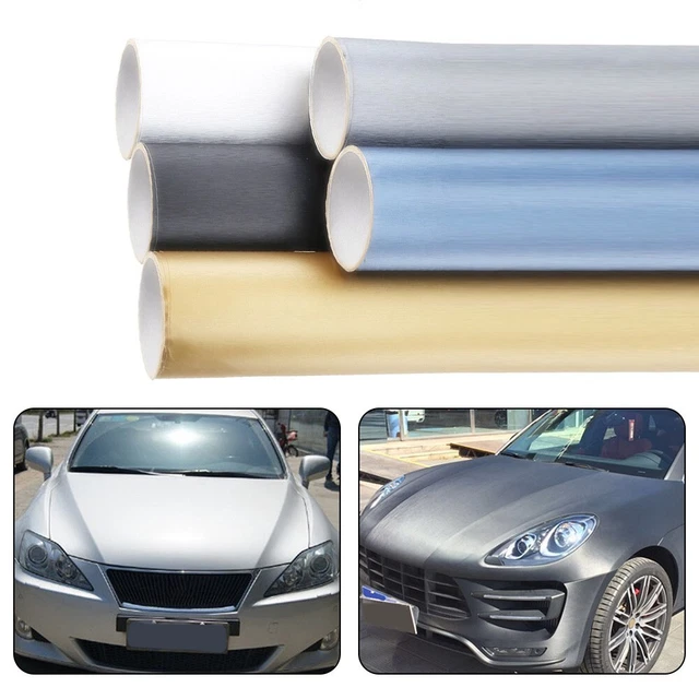 Film Vinyle PET Noir Brillant 30x300 Cm – Autocollant Voiture Sans Bulles, Pose Facile, Intérieur & Extérieur