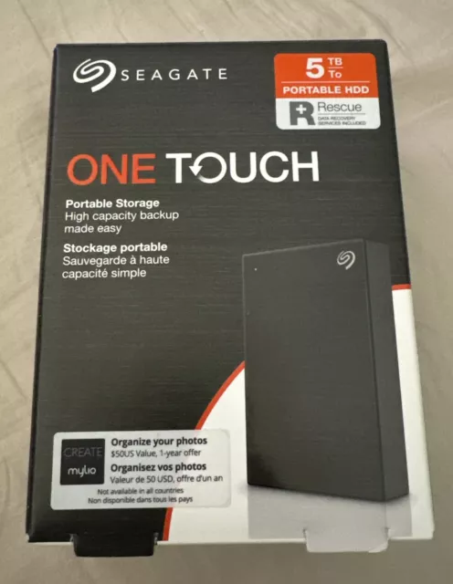 SEAGATE One Touch Portable Hard Drive 5TB Black USB