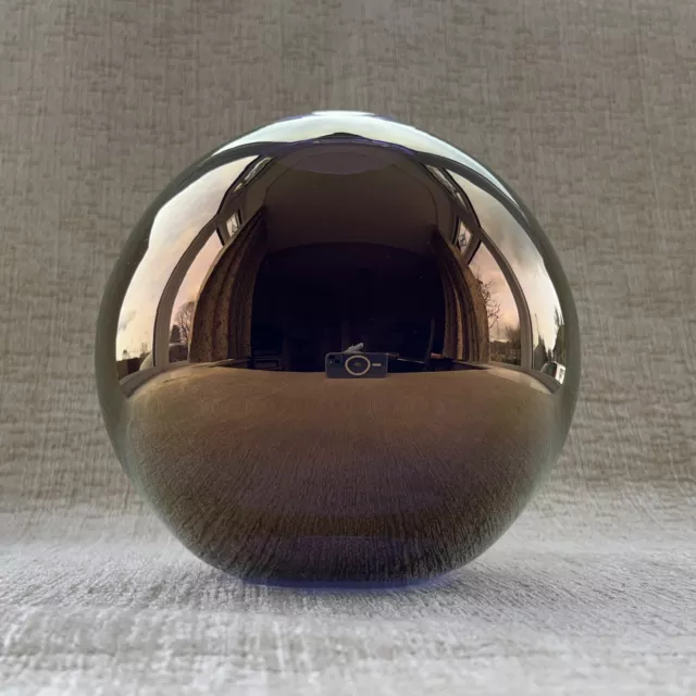 LSA International Glass Vase Copper & Blue Lustre Spherical Round