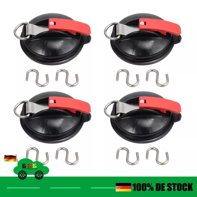 4stk Saugnäpfe Camping Set mit 8 Ring Saughaken Extra Stark bis 10kg Tragkraft