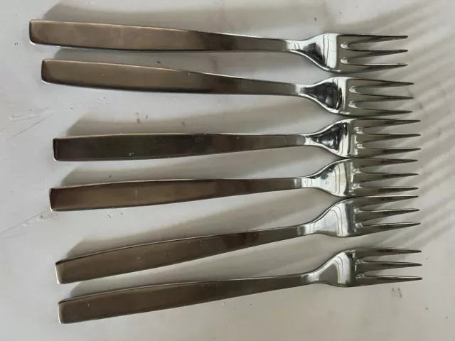 VINTAGE VINERS  SHEFFIELD STAINLESS STEEL CHELSEA  6 DESSERT SIDE FORKS 18.5cm