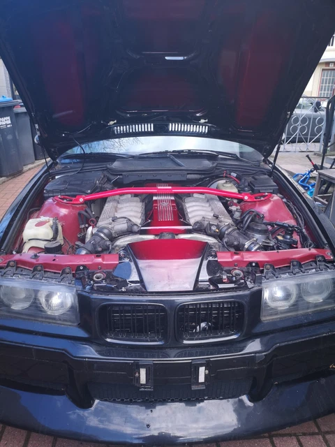 BMW e36 Cabrio schwarz Vollleder V12 Umbau 326PS 5,4L
