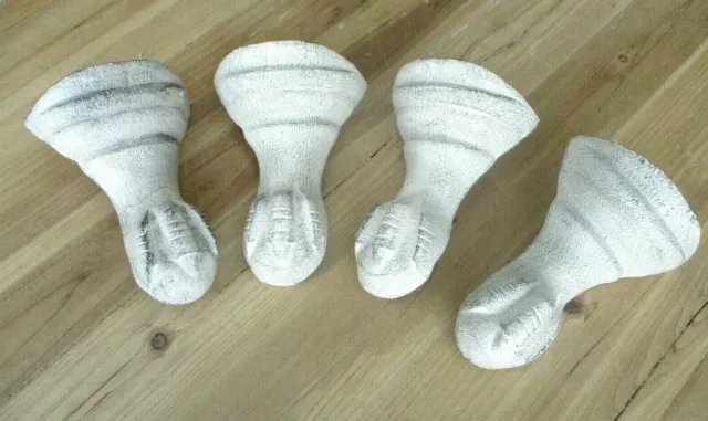 4 Cast Iron Bathtub Claw Foot Feet Bath Tub Legs Reproduction Distressed White