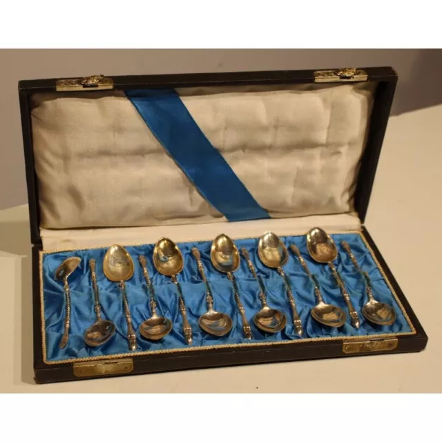 Antique 19th German Silver 800 Set of Spoons"boxed"