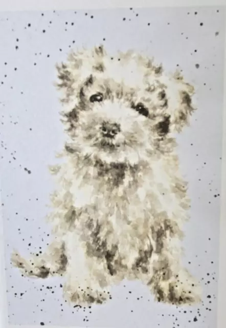 Maltese Puppy Print of Watercolor by Hannah Dale Matted 8 x 10 Inch