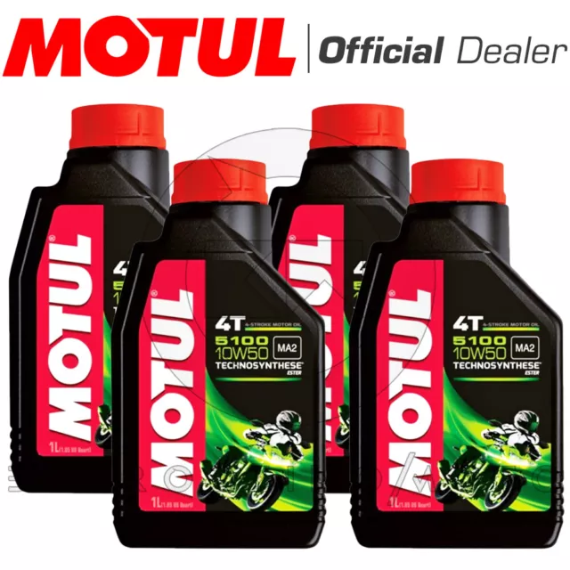 4L Olio Motore Motul 5100 10W50 Jaso Ma2 Ester Moto Scooter 4T Semisintetico