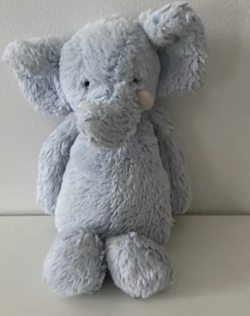 Little Jellycat Blue Elephant Chime Rattle Plush Animal 12” Nursery Decor