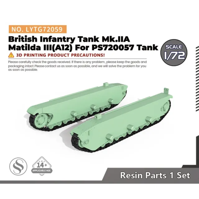 SSMODEL 1/72 059 Upgrade Parts Track Links British Infantry Tank Mk IIA Matilda