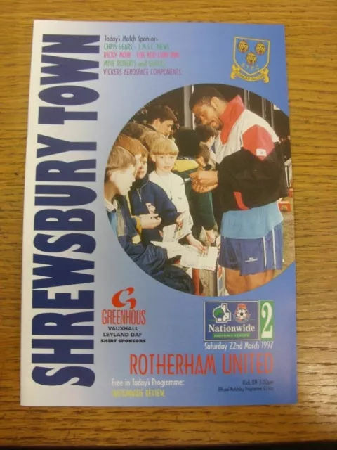 22/03/1997 Shrewsbury Town v Rotherham United  . Thanks for viewing this item, p