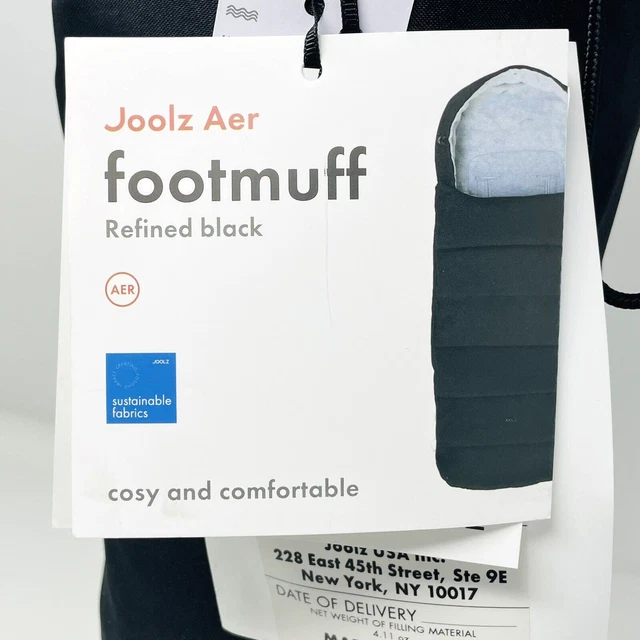 Joolz Aer Footmuff Baby Stroller Pushchair Sleeping Bag Fleece Lined in Black